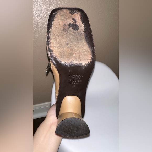 Goffredo Fantini Italy Tan Leather Zip Low Calf Boots Women Sz 36 EU (Sz 6 USA) - Picture 5 of 15